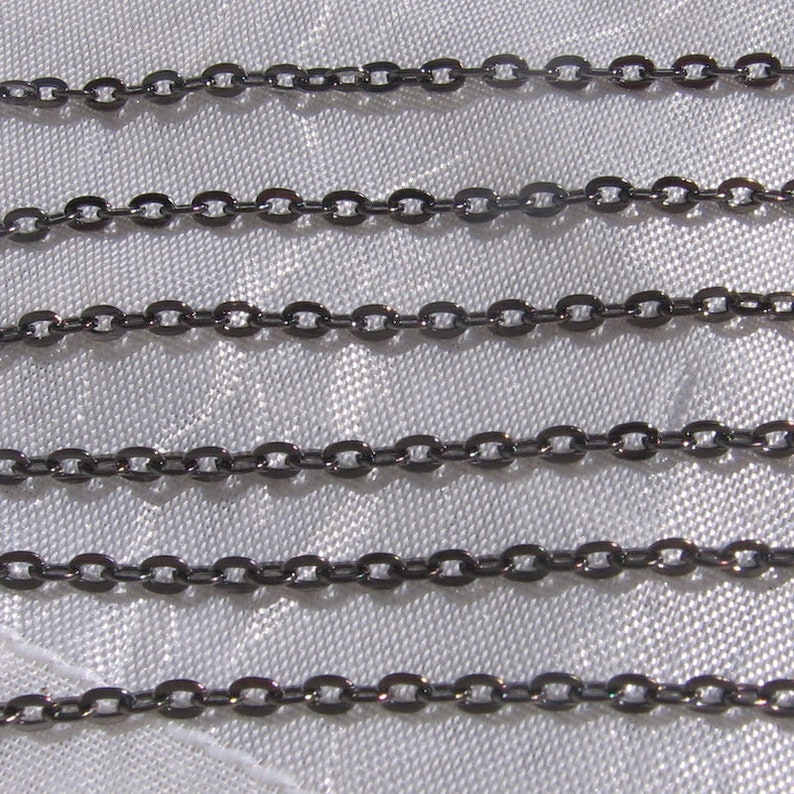 Chaine forçat, 2 mètres, 3mmx2mm, sans nickel, maillon forçat, argenté, gris, doré, bronze, cuivre,gunmetal, C154,C152,O106,J1,Q18,U23 image 7