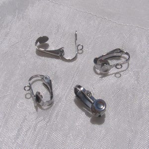 Stainless steel clips, set of 4 clips, earring holders, earrings, 16mm clips, 16x12mm, stainless steel buckle, stainless steel, anti-allergy, IN67 image 2