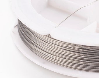 70m spool of 0.5mm stainless steel wire, stainless steel jewelry wire, steel and nylon wire, 0.5mm thickness, silver wire, C274