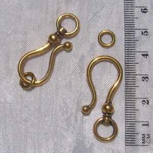 Fermoirs toggle, 2 fermoirs, fermoirs argentés, 38mmx16mm, sans nickel, plomb, cadmium, fermoir S, argenté, doré, fermoir bijoux, T18, O198 image 3