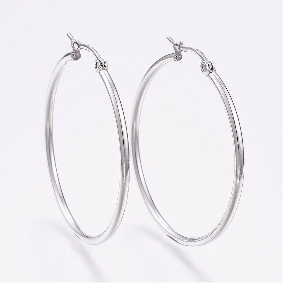 4 Paires De Boucles D'Oreilles Creoles En Acier Inoxydable 316L - Diamètres 8 à 20 Mm - Plaqué Or/Argent - Hypoallergénique - Cadeau Femme Avec Boîte