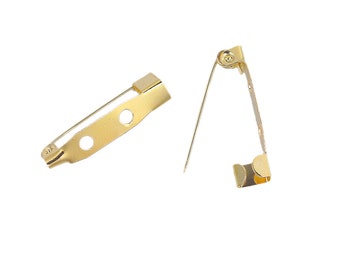 Set of 30 pins, pin holders, pins 25mm, 25x5mm, gold pins, gold pins, 2 holes, gold holders, pin pins, O213