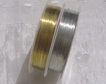 Wire spool, 25m, 25 meters of wire, copper wire, gold wire, silver wire, nickel free, metallic wire, thickness 0.3mm, roll of 25m, C238