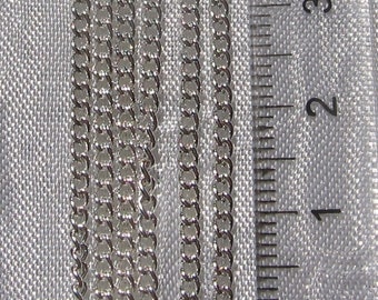 Chaîne argenté, 4m de chaîne, 3mm x 2mm, maillon gourmette, chaîne gourmette, maillon ouvert, création, colliers,bracelets,métal argenté,C82