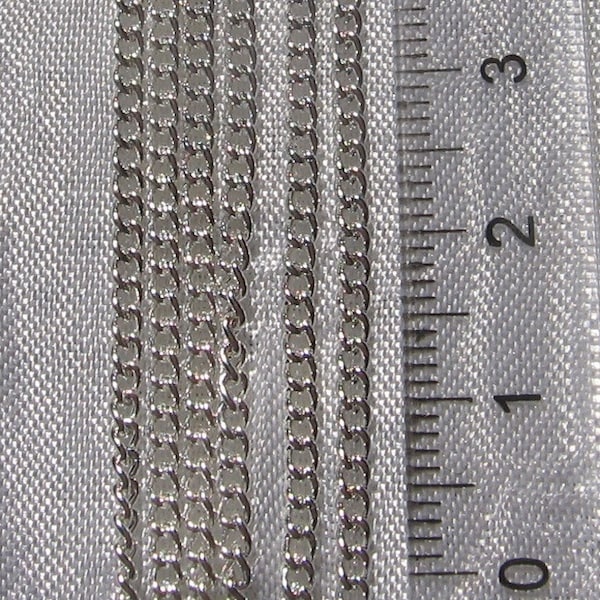 Chaîne argenté, 4m de chaîne, 3mm x 2mm, maillon gourmette, chaîne gourmette, maillon ouvert, création, colliers,bracelets,métal argenté,C82