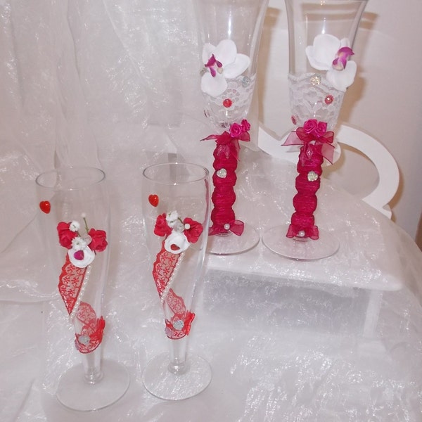 flutes champagnes mariage, coupes champagne mariage, flutes mariage, coupes mariage ,flutes décorées