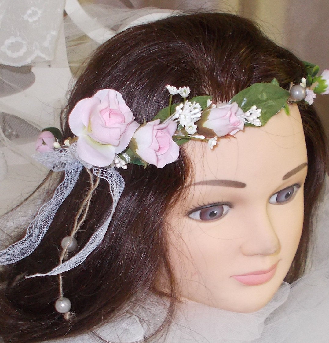 Rustic Vintage Boho Country Wedding Hair Flower Crown Bridal Etsy