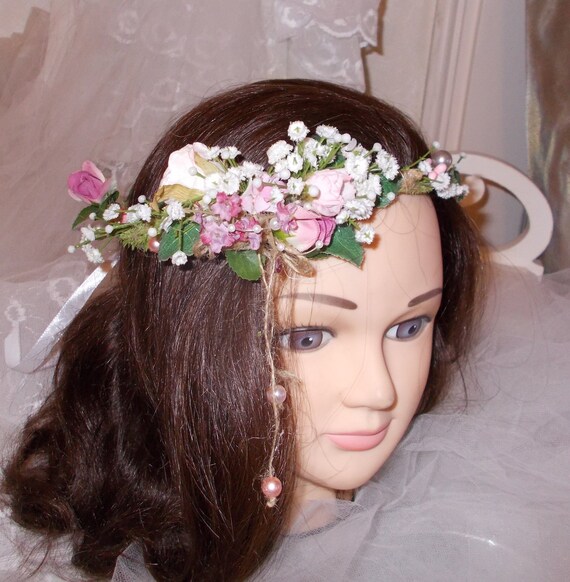 Rustic Vintage Boho Headband Country Wedding Hair Flower Crown Etsy