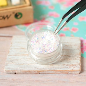 Paillettes holographiques pour déco miniature pâte polymère résine et nail art non alimentaire