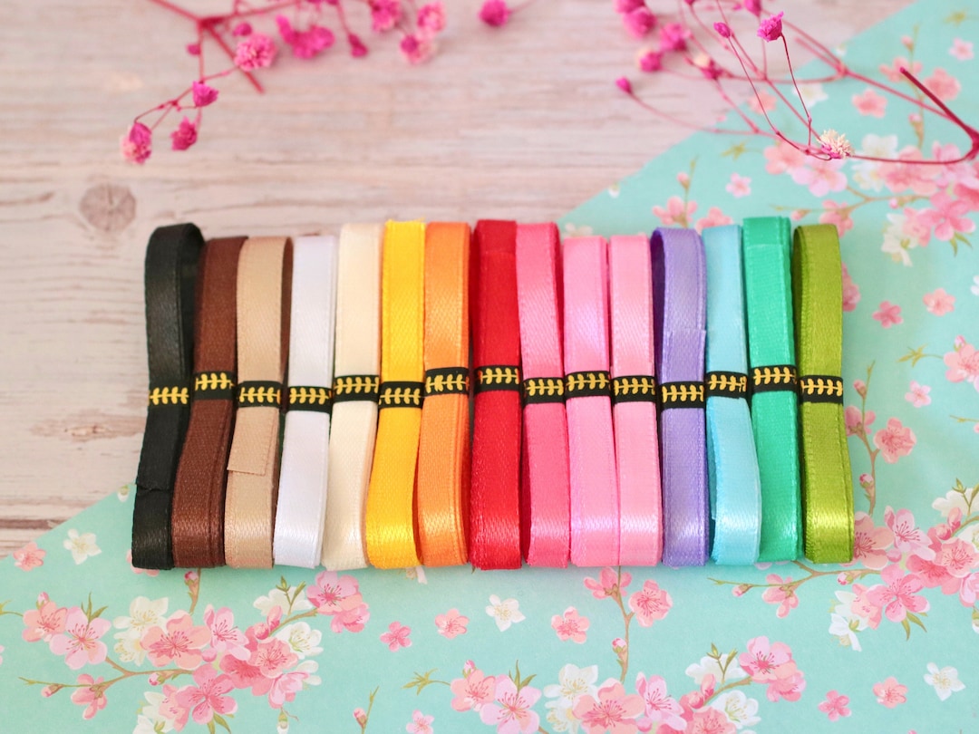 Satin Ribbons 6mm Multiple Colors Sold by the Meter Haberdashery to ...