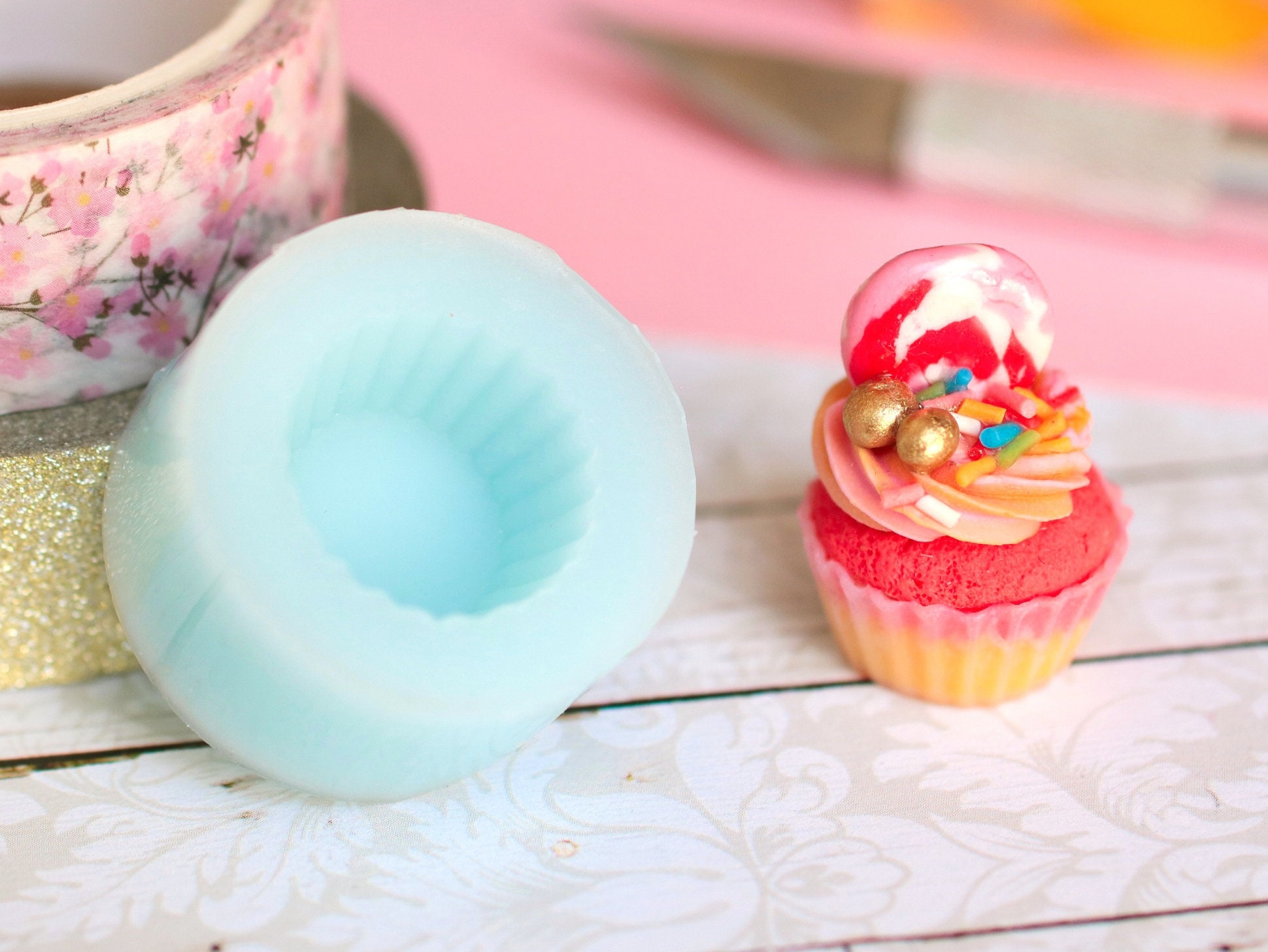 3 Parts Mini Cupcake Silicone Mold / Mould 