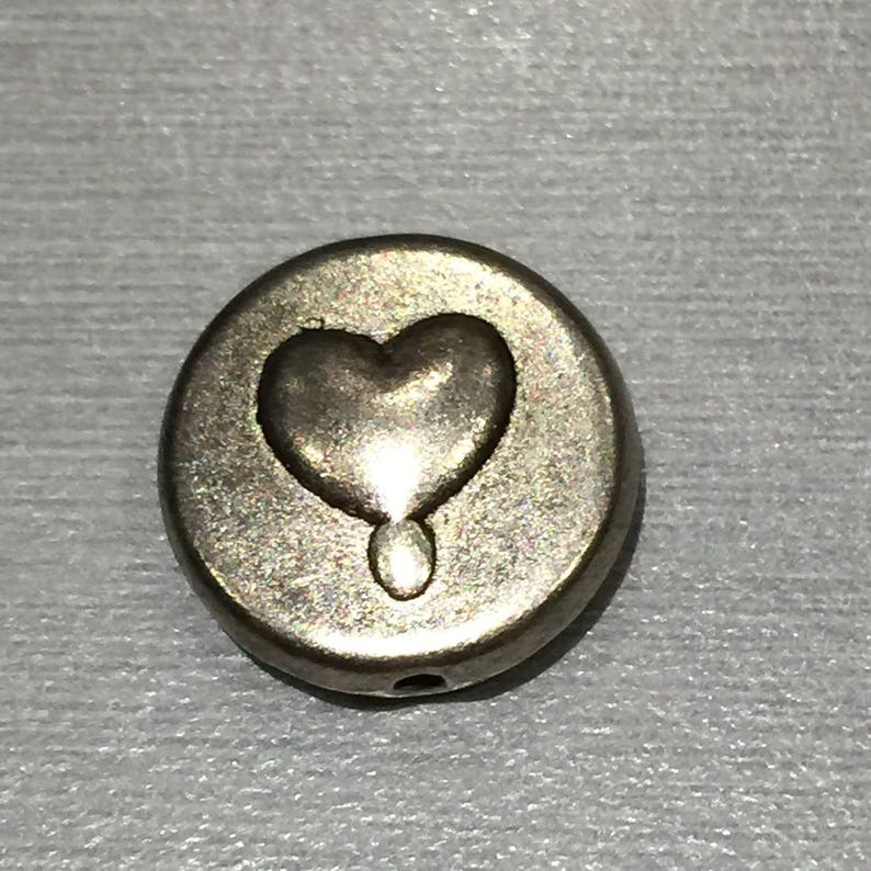 ROUND bead: HEART/LOVE image 1