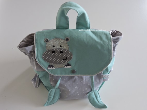 Sac A Dos Bebe Enfant Personnalisable Hippopotame Etsy