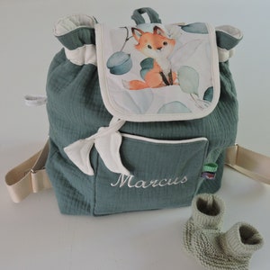 Sac à dos renard /personnalisable / bébés /enfants  /double gaz de coton / coton imprimé
