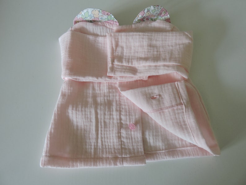 Blouse de coton / bébé / 3 mois / double gaz de coton / liberty Betsy soft pastel blanchi image 7
