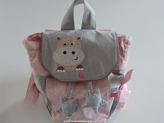 Sac A Dos Bebe Enfant Personnalisable Hippopotame Etsy