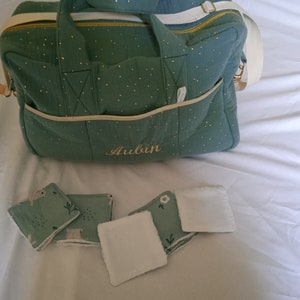 Customizable diaper bag, made from double cotton gauze