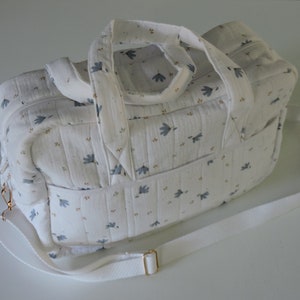 Double cotton gauze quilted diaper bag