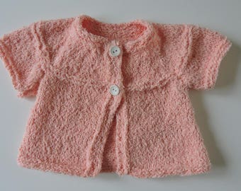 Small cotton hand knitted vest (cardigan)