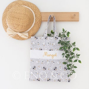 Sac bibliothèque tote bag à personnaliser pour enfant, tote bag enfant, Sac école, Sac maternelle, Cartable école,  Tote bag "ROYAUME"