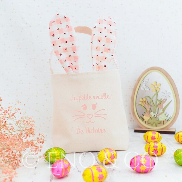 Panier de Pâques personnalisable, chasse aux oeufs, sac oeuf de Pâques, Sac lapin de Pâques