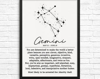 Gemini Bedroom Art Etsy