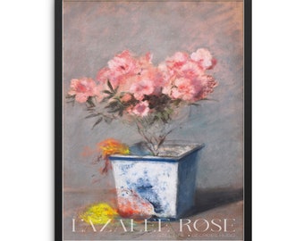 Still Life Flowers Exhibition Art Print L'Azalee Rose by Georges Hugo Poster |DIGITAL DOWNLOAD| Gallery Wall Soft Colors Classic Painting