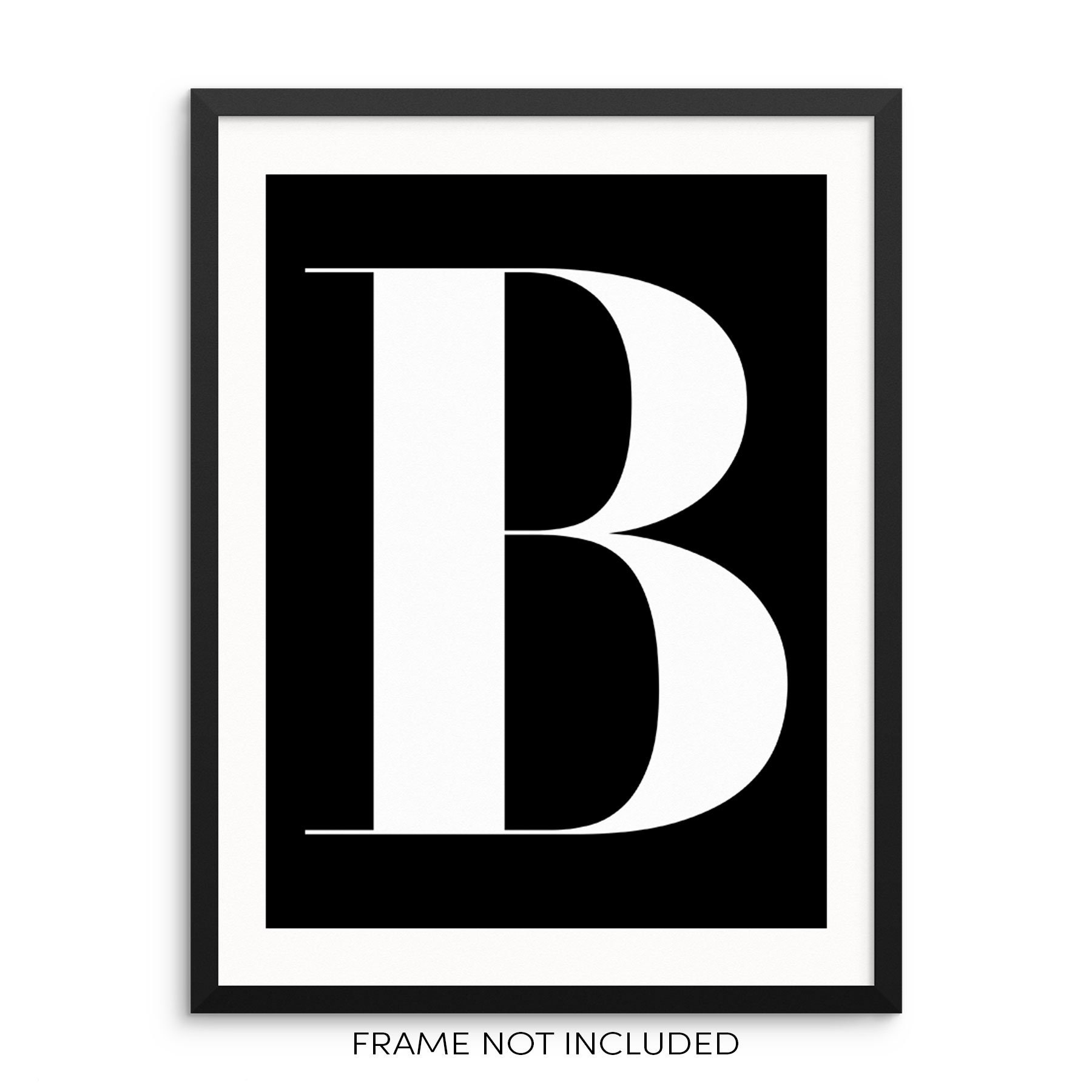 Alphabet Letter 'B' Monogram Initial Wall Art Print Etsy