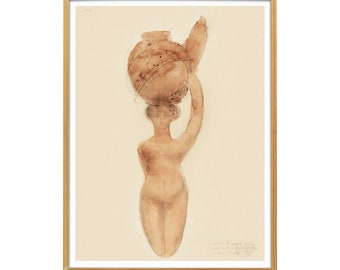 Auguste Rodin Nude Woman with Vase Figurative Art Print | Abstract Female Vintage Poster | DIGITAL DOWNLOAD | Gallery Wall Decor Artwork