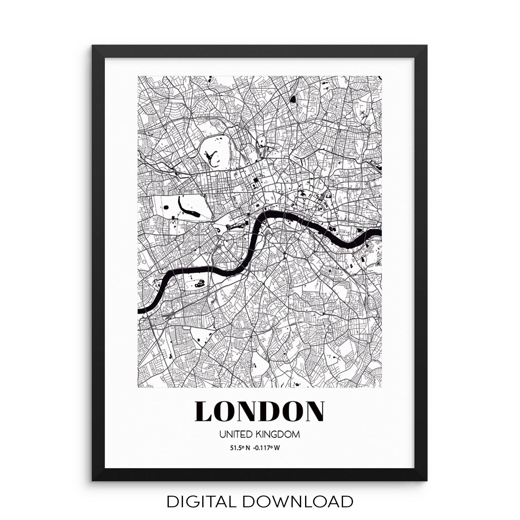 Singapore To London By Road Map London City Grid Map Art Print Digital Download Cityscape Road | Etsy  Singapore