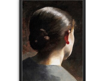 Woman Portrait Classic Oil Painting Art Print | Female Vintage Poster | DIGITAL DOWNLOAD | Neutral Colors Artwork for Gallery Wall Decor