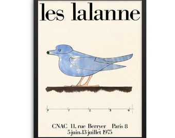 Les Lalanne Paris Exhibition Art Print | Vintage Blue Bird Poster | DIGITAL DOWNLOAD | Soft Colors Artwork for Gallery Wall Decor