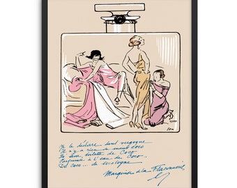 ココ香水ファッション女性アートプリントトレンディなビンテージポスター | デジタルダウンロード | アールデコパステルカラーアートワーク寝室ギャラリー壁装飾用