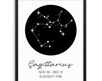 SAGITTARIUS Constellation Art Print Astrological Zodiac Sign DIGITAL DOWNLOAD Wall Poster - Modern Astrology Artwork for Living Room Bedroom