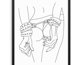 Line Drawing Woman's Body Art Print DIGITAL DOWNLOAD Wall Poster - Minimalist Modern Artwork for Living Room, Bedroom, Bathroom Decor