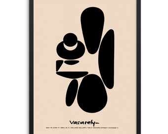 Exposición de la Galería Victor Vasarely Impresión de arte vintage Cartel de mediados de siglo / DESCARGA DIGITAL / Decoración abstracta para el hogar para la decoración de la pared de la sala de estar