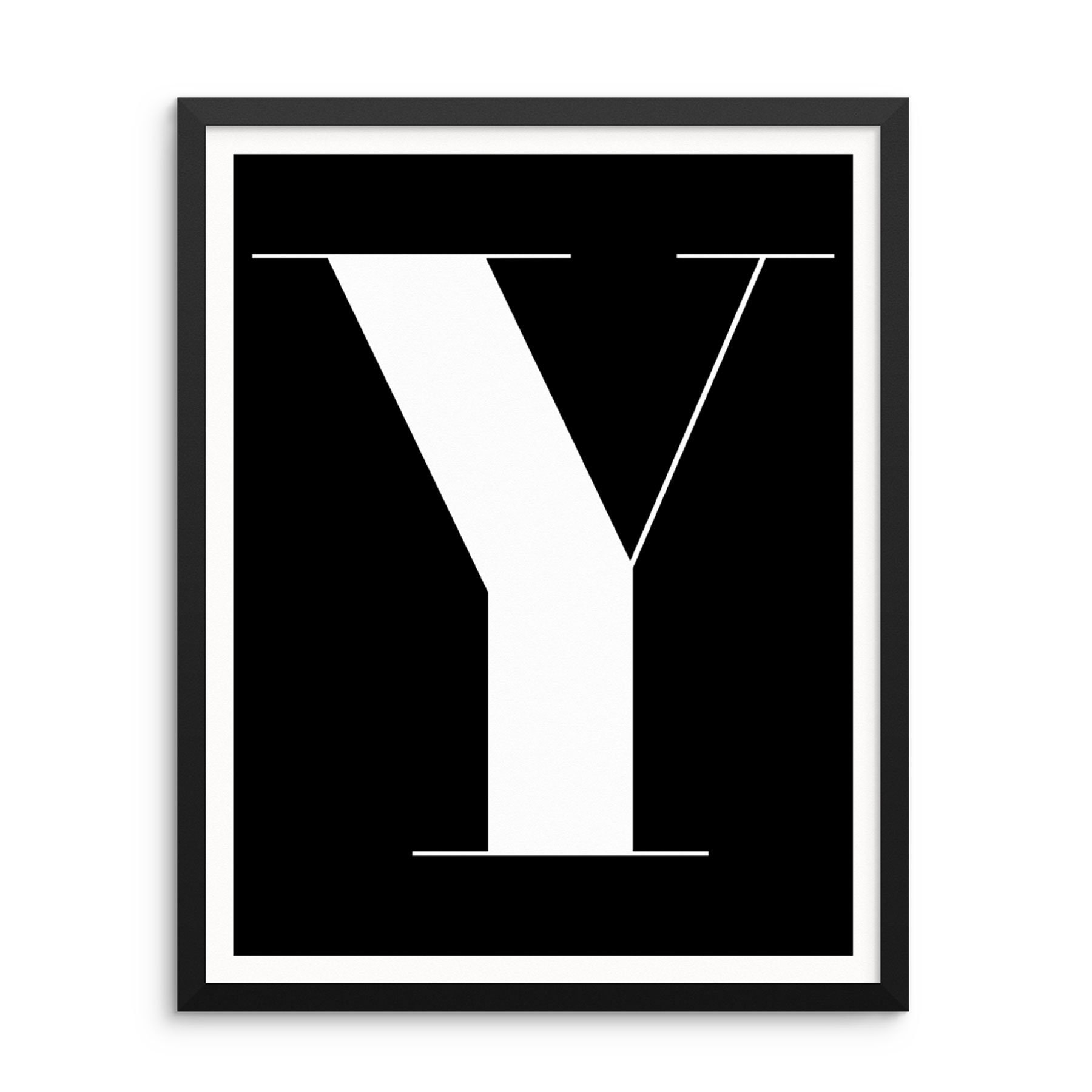 alphabet letter y monogram initial wall art print etsy