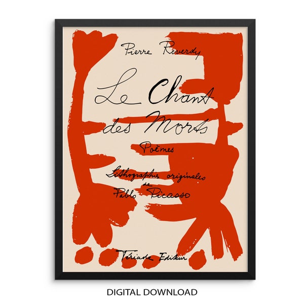 Picasso Le Chant des Morts Gallery Exhibition Art Print Abstract Poster |DIGITAL DOWNLOAD| Eclectic Colorful Artwork for Living Room Decor