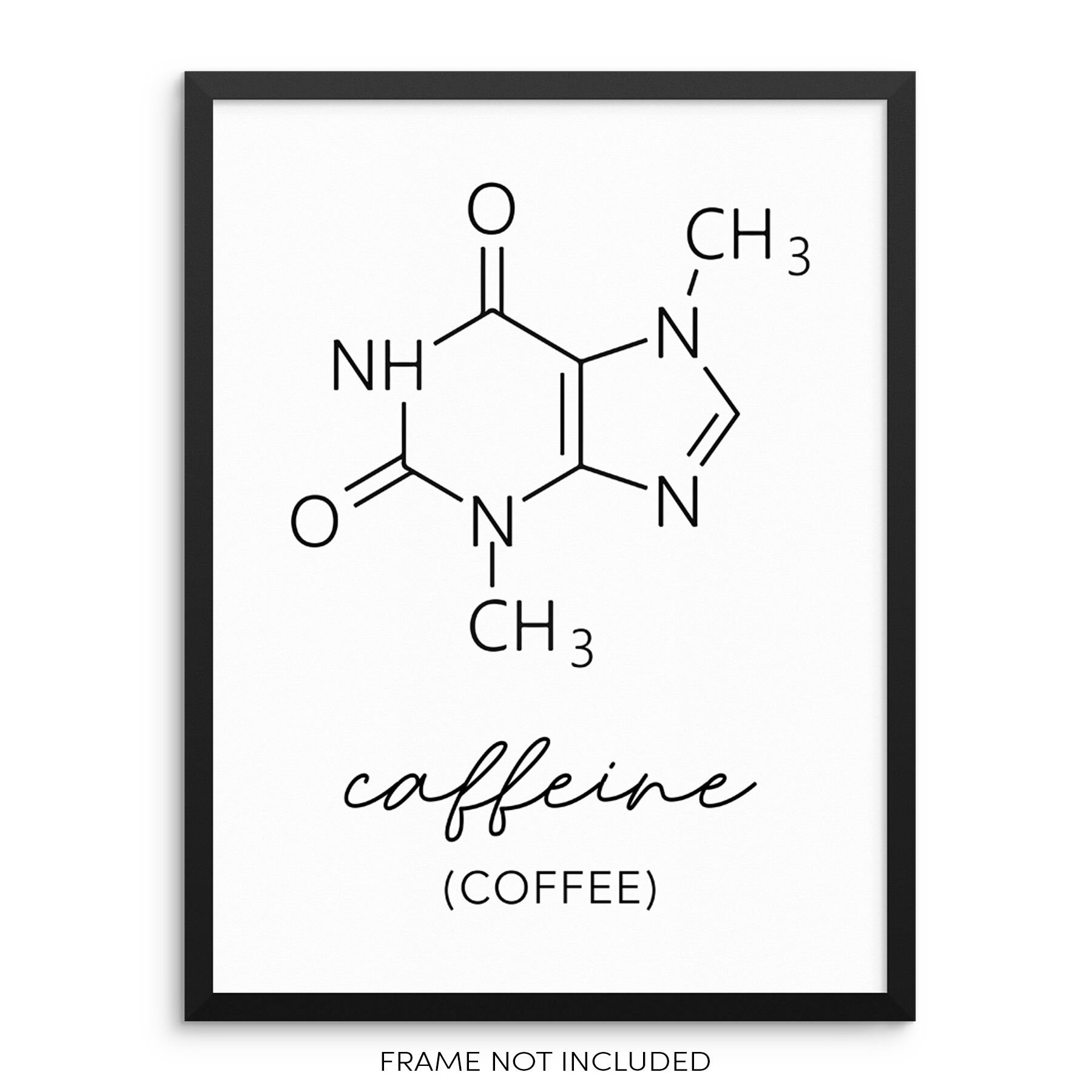 Coffee Molecule Art Print Caffeine Molecular Structure Wall | Etsy