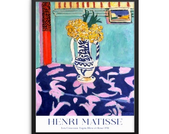 Henri Matisse Exhibition Art Print Still Life Colorful Flowers Painting | DIGITAL DOWNLOAD | Eclectic Artwork for Gallery Wall Decor