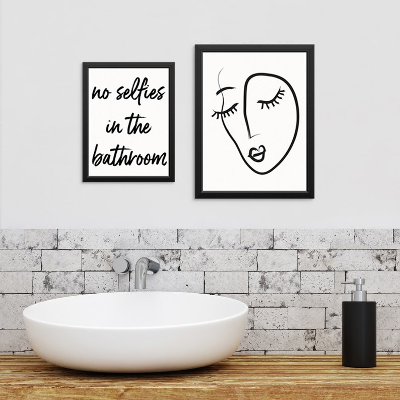 Abstract Woman's Bathroom Wall Decor Art Print Poster Set Etsy