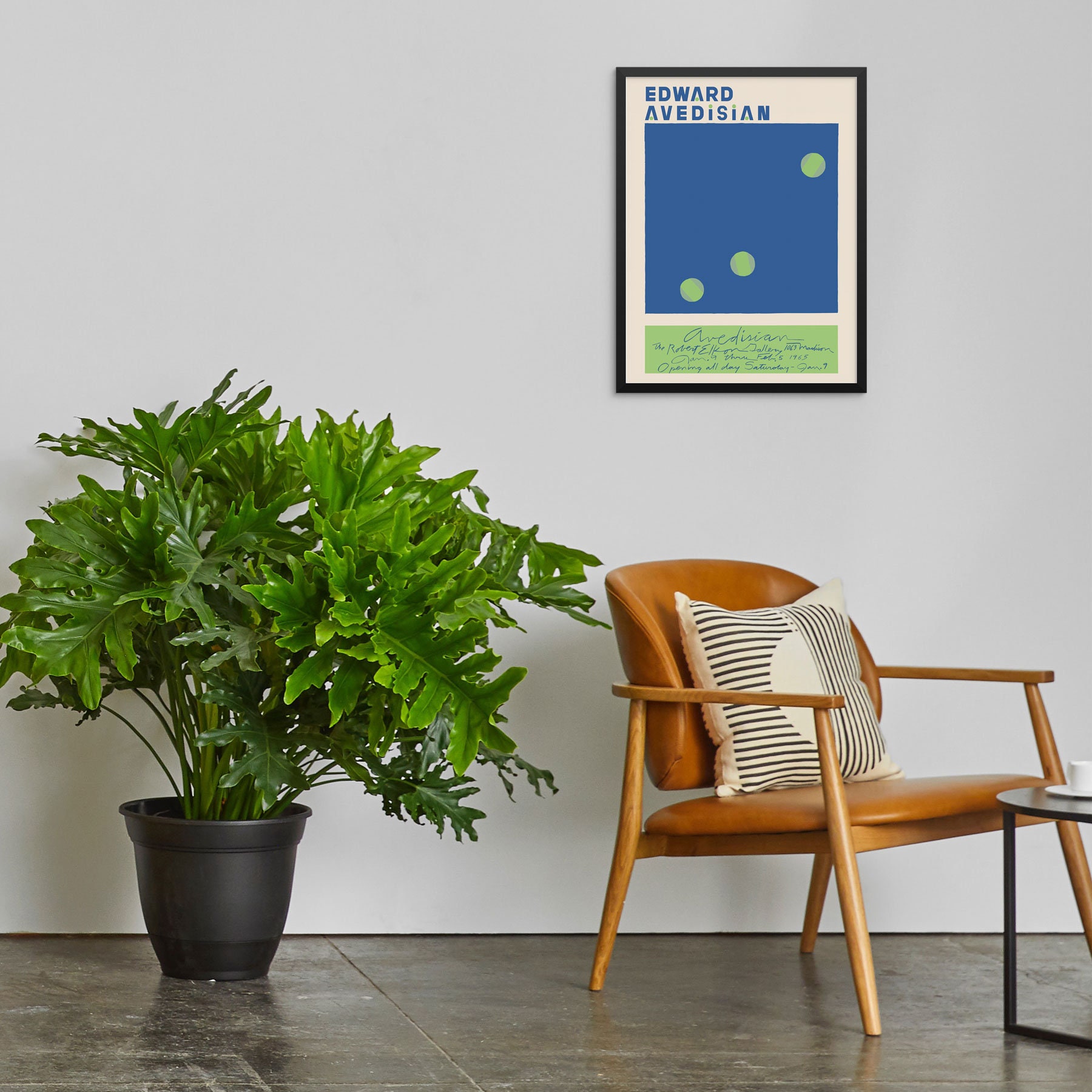 Vintage Gallery Exhibition Art Print Edward Avedisian Geometric