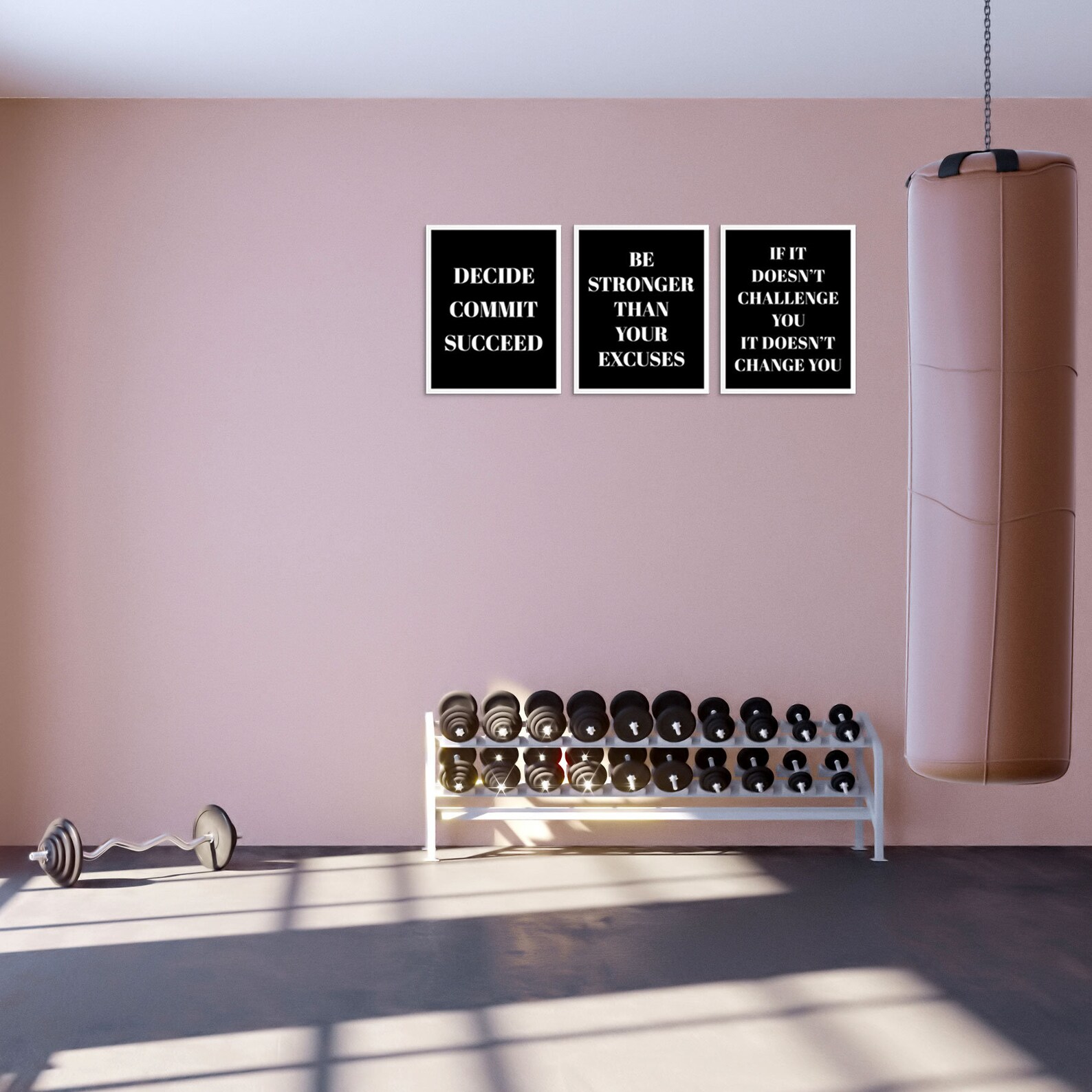 Motivational Quote Gym Workout Fitness Wall Art Print Set Etsy 日本