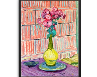 Cuno Amiet Still Life Colorful Flowers Art Print Les Roses Rouges Vintage Painting | DIGITAL DOWNLOAD | Eclectic Art for Gallery Wall Decor