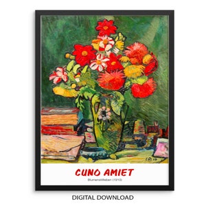 Cunno Amiet Still Life with Flowers Gallery Wall Exhibition Poster | DIGITAL DOWNLOAD | Colorful Eclectic Artwork for Living Room Wall Decor
