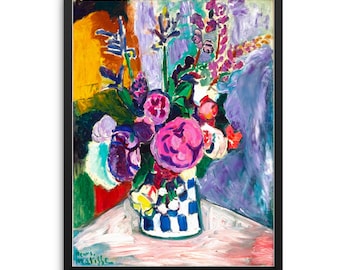Henri Matisse Still Life Colorful Flowers Painting Bouquet of Anemones Art Print |DIGITAL DOWNLOAD| Eclectic Artwork for Gallery Wall Decor