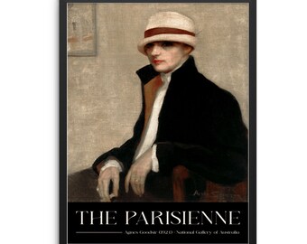 The Parisienne by Agnes Goodsir Exhibition Wall Art Print | Figurative Female Vintage Poster | DIGITAL DOWNLOAD | Neutral Colors Artwork
