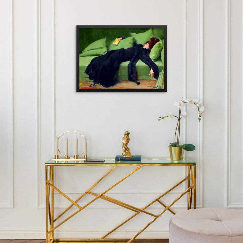 Decadent Young Woman Ramon Casas Art Print - After the Ball Vintage ...