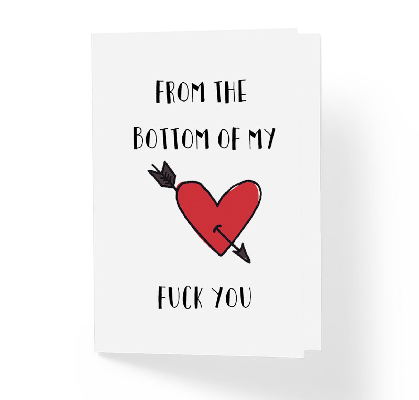 Funny Rude Greeting Card From the Bottom of My Heart Fuck Etsy
