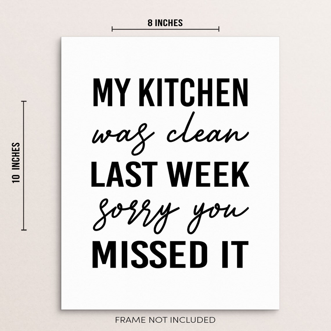 Funny Kitchen Quote Wall Decor Art Print Poster My Kitchen | Etsy